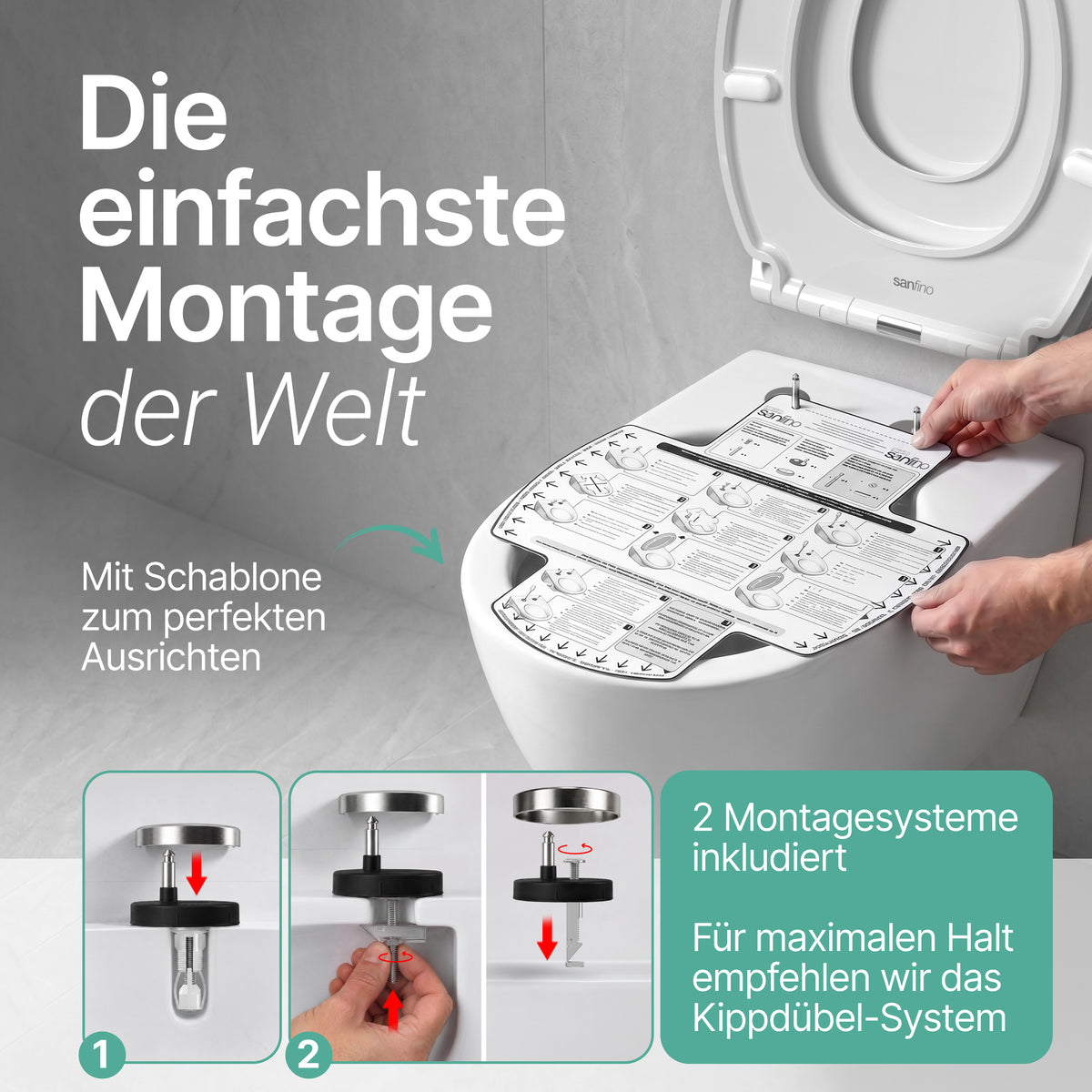 Duroplast WC-Sitz Oval mit Absenkautomatik & abnehmbarem Kindersitz | Child Ease
