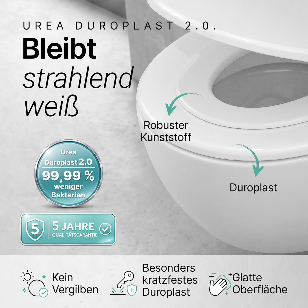 Duroplast WC-Sitz Oval mit Absenkautomatik & abnehmbarem Kindersitz | Child Ease