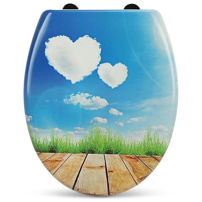 Duroplast WC Sitz mit Absenkautomatik "Heart Cloud"
