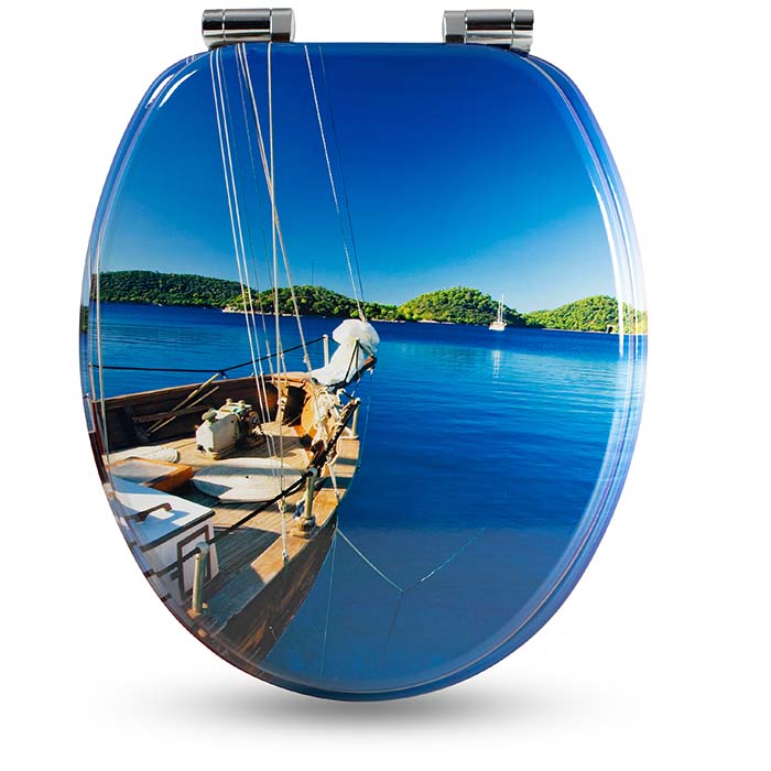Sanfino Holz WC-Deckel mit Absenkautomatik: Boat