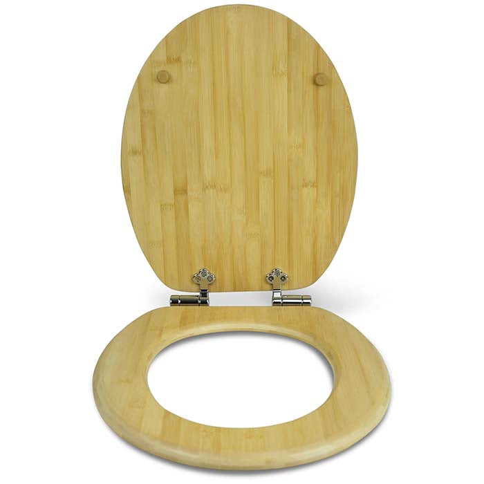 Dunkler Bambus WC-Sitz mit Absenkautomatik & von vorne offen