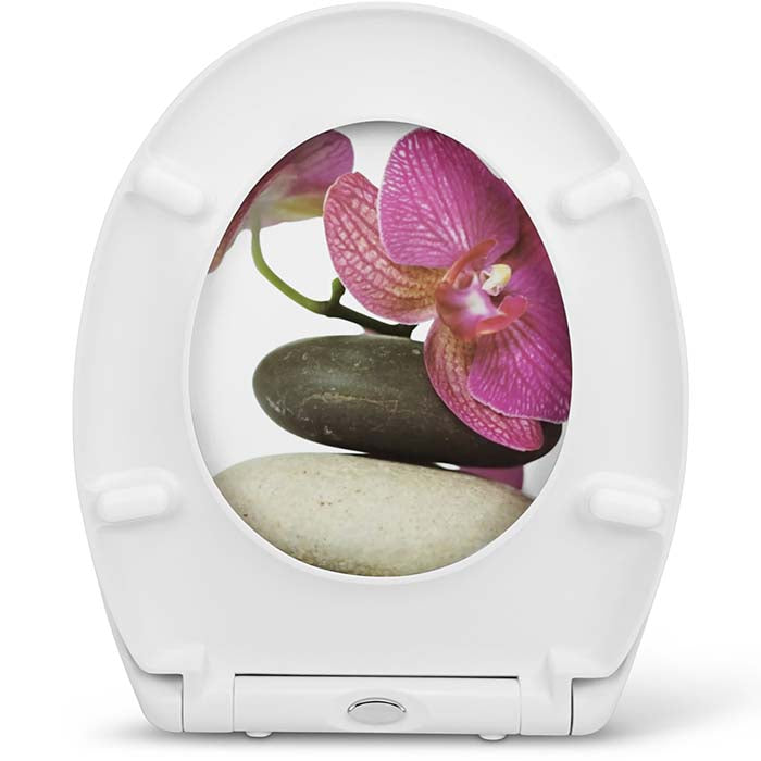 Duroplast toilet seat with soft-close mechanism "Pink Orchids"