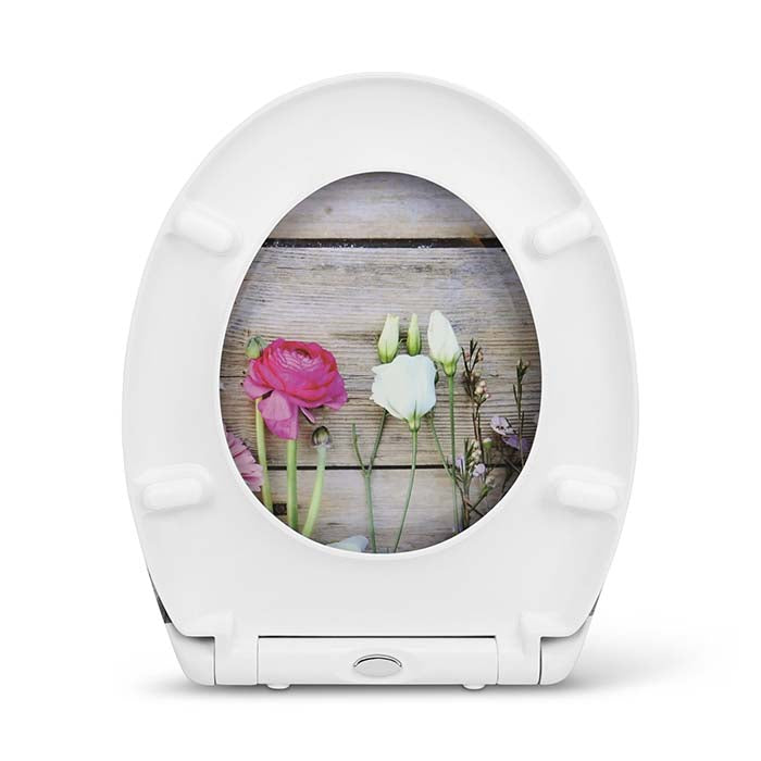 Thermoset Toilet Seat with Soft-Close "Alm Flowers"
