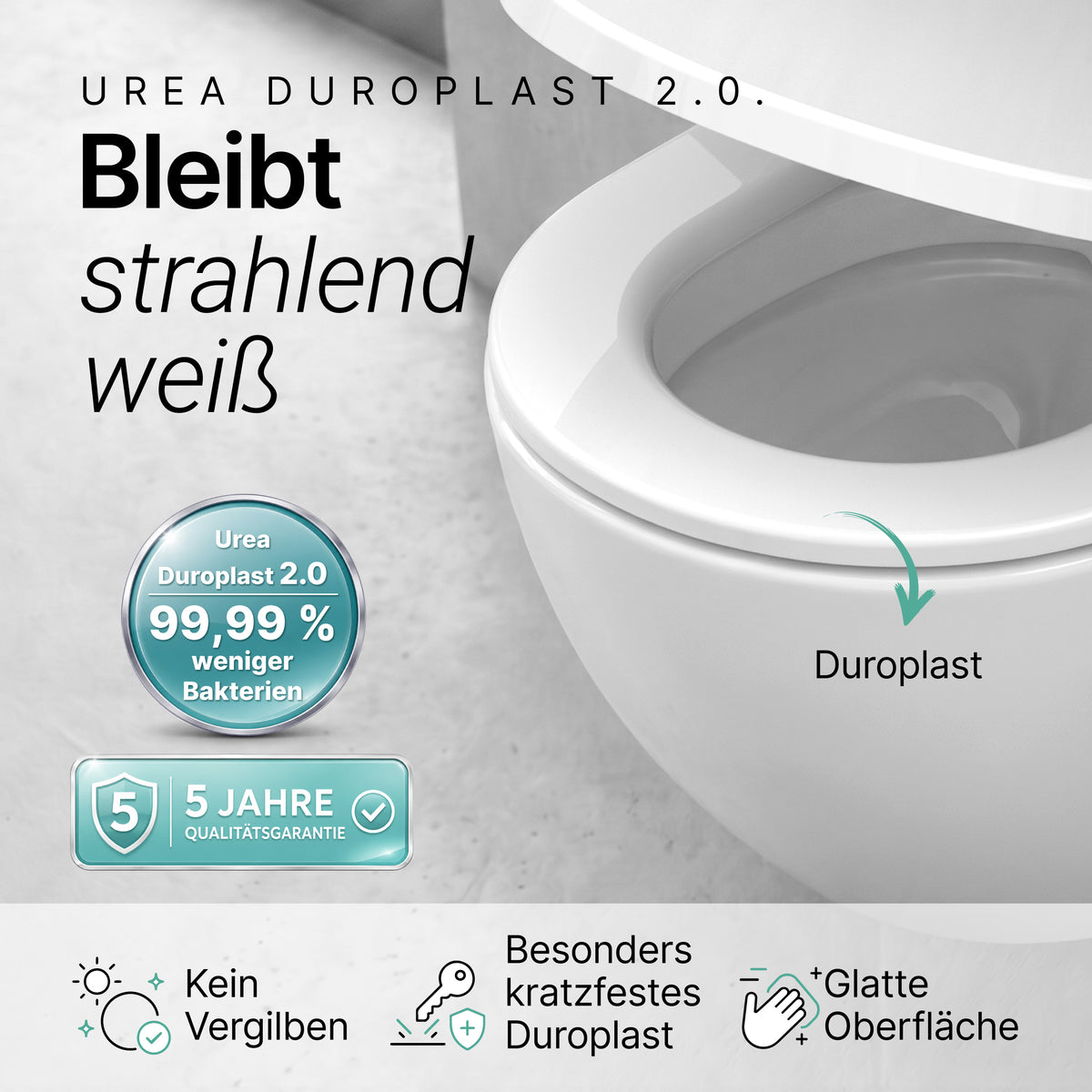WC-Sitz aus Duroplast mit Absenkautomatik und Schnellverschluss "D-Luxe"