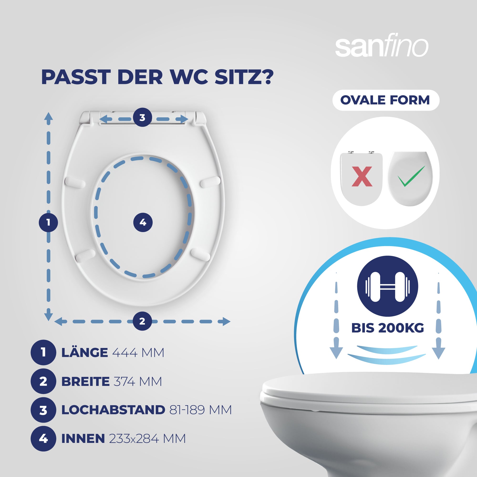 Kunststoff WC Sitz mit Absenkautomatik "O-Comfort"