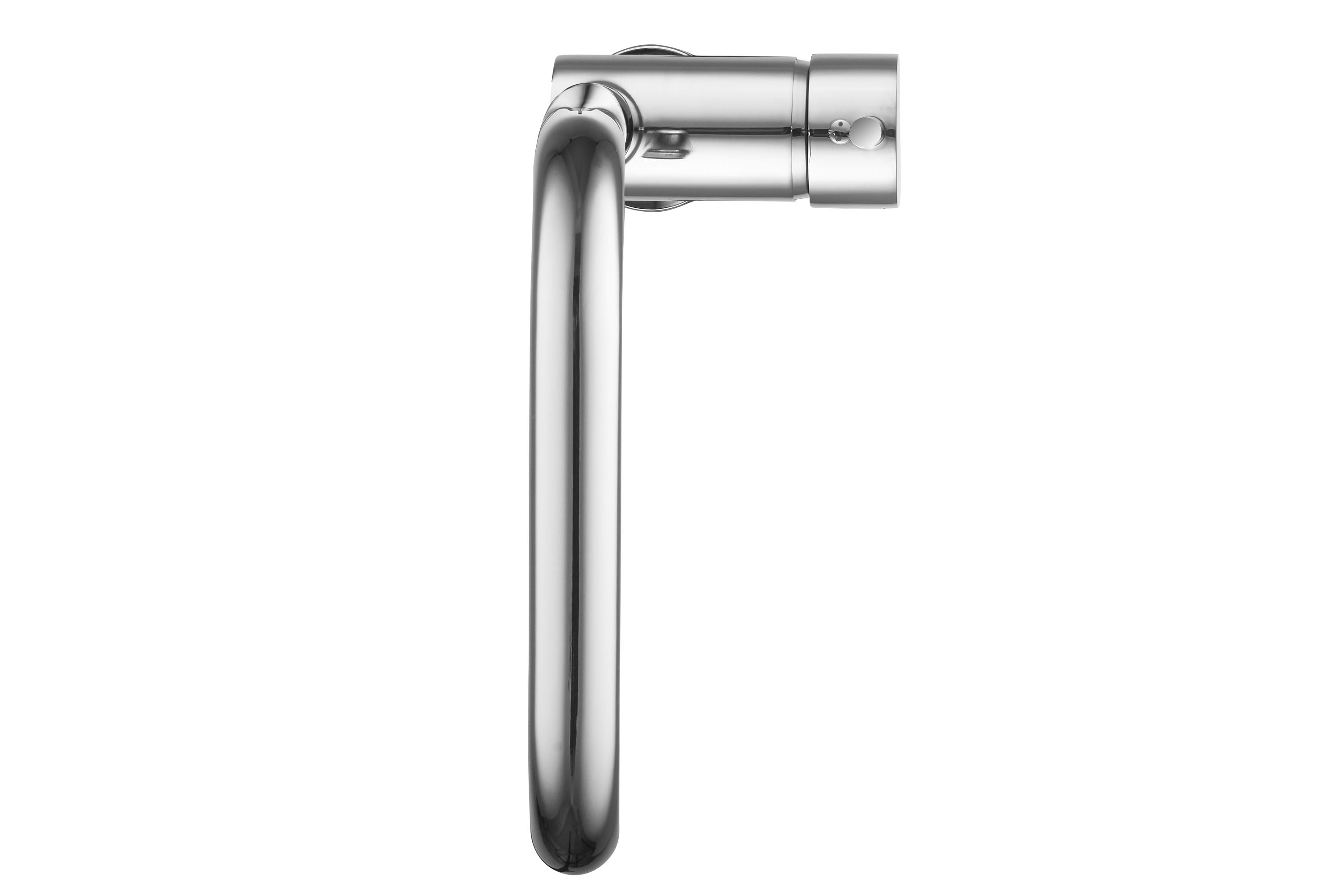 Low-pressure kitchen faucet with a square design in chrome