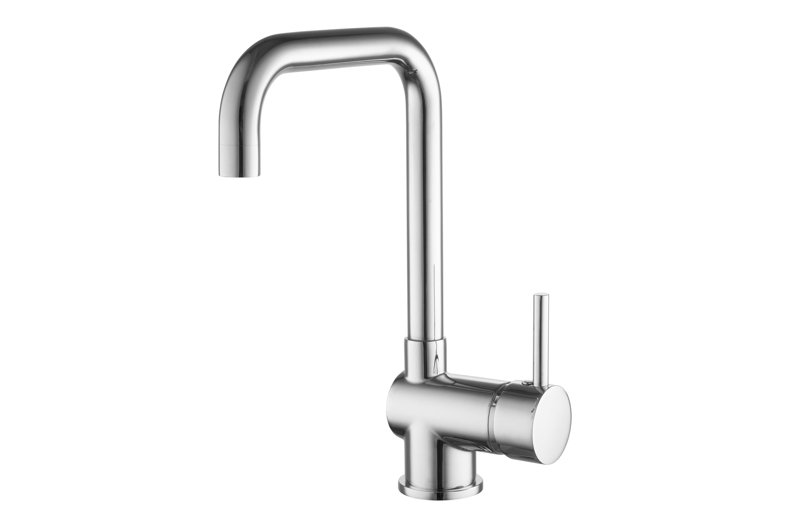 Niederdruck-Küchenarmatur mit eckigem Design in Chrom