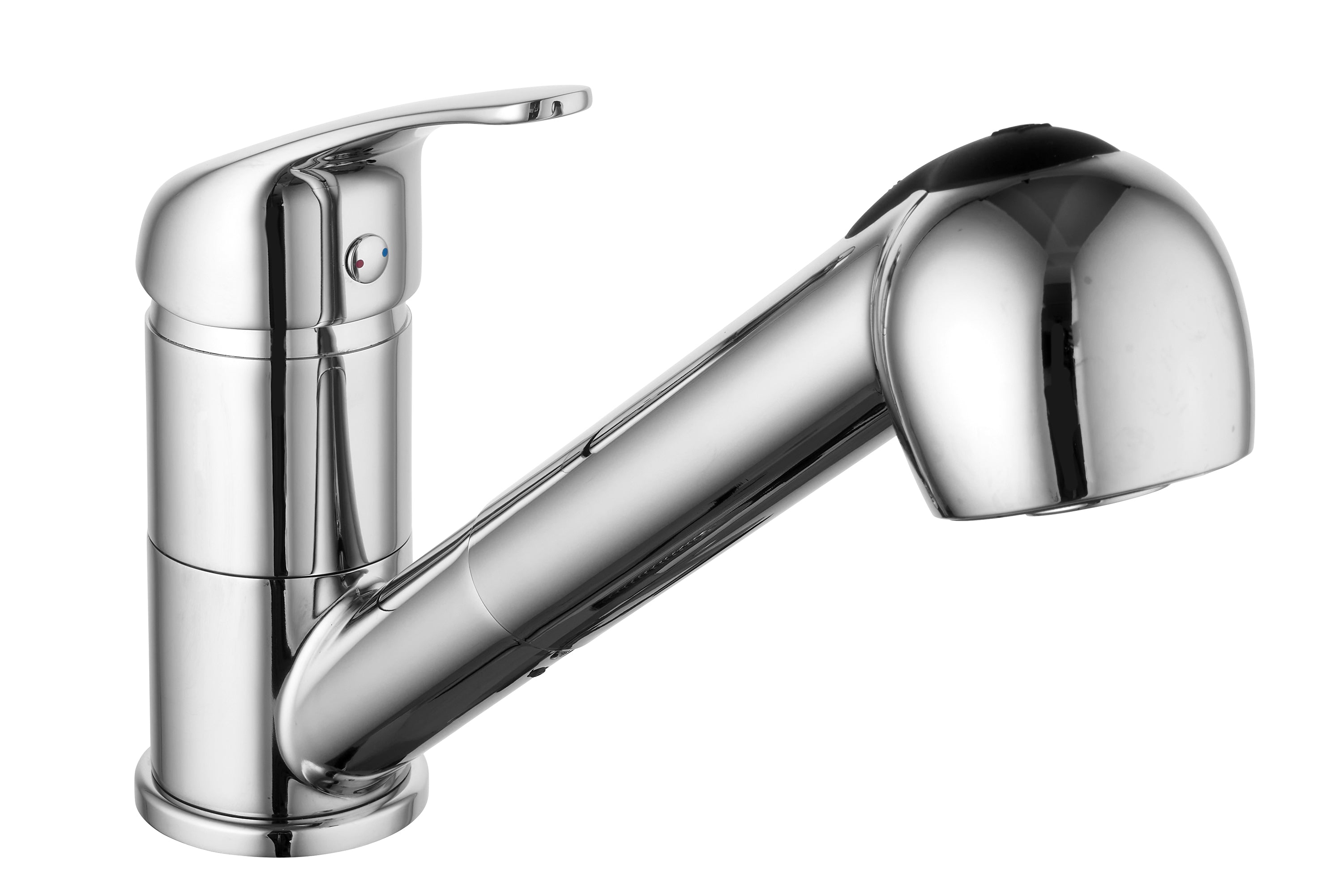 Niederdruck-Küchenarmatur mit rundem Design in Chrom