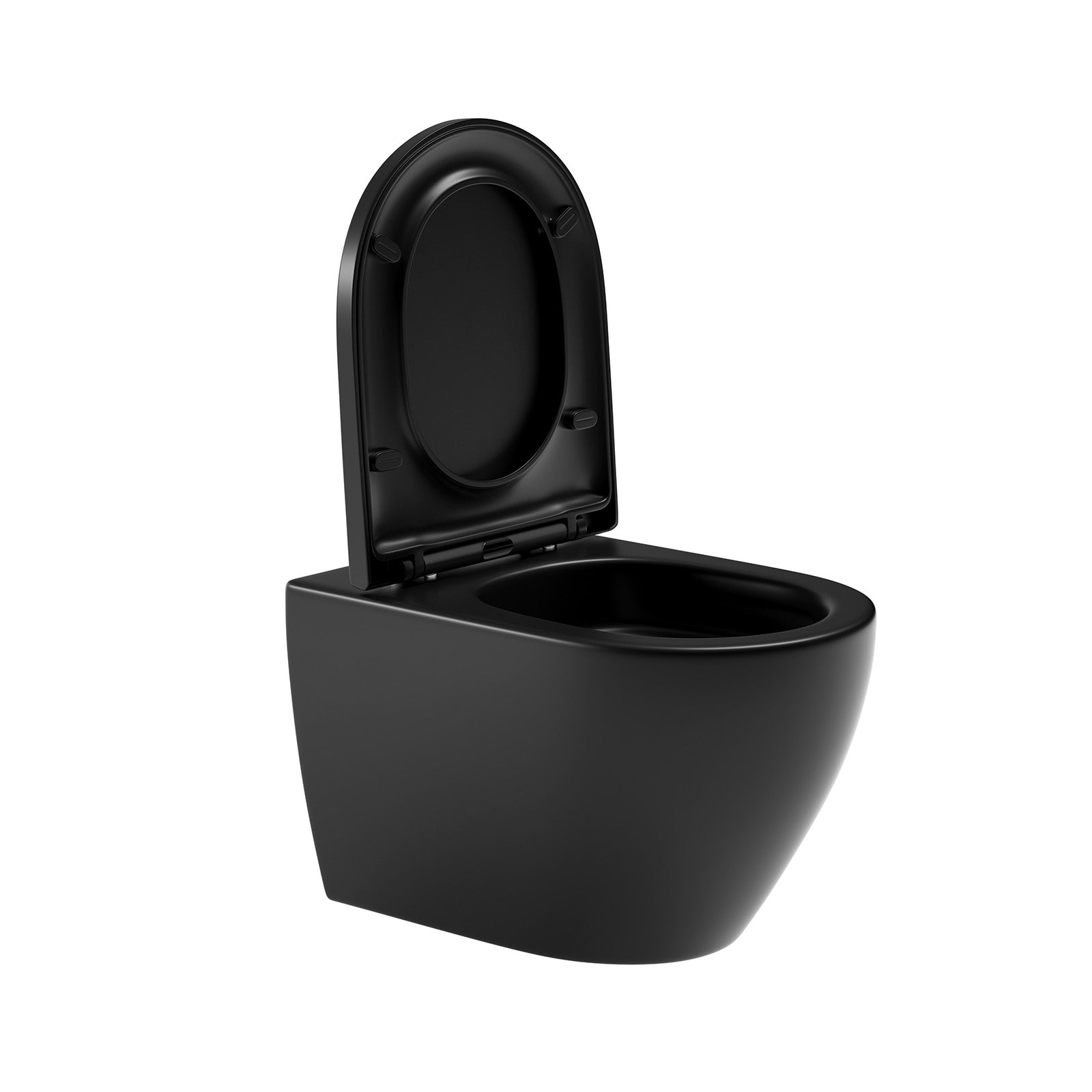 Spülrandloses Wand-WC "UniVita" mit 360° SuperSpin-Spülung in Schwarz