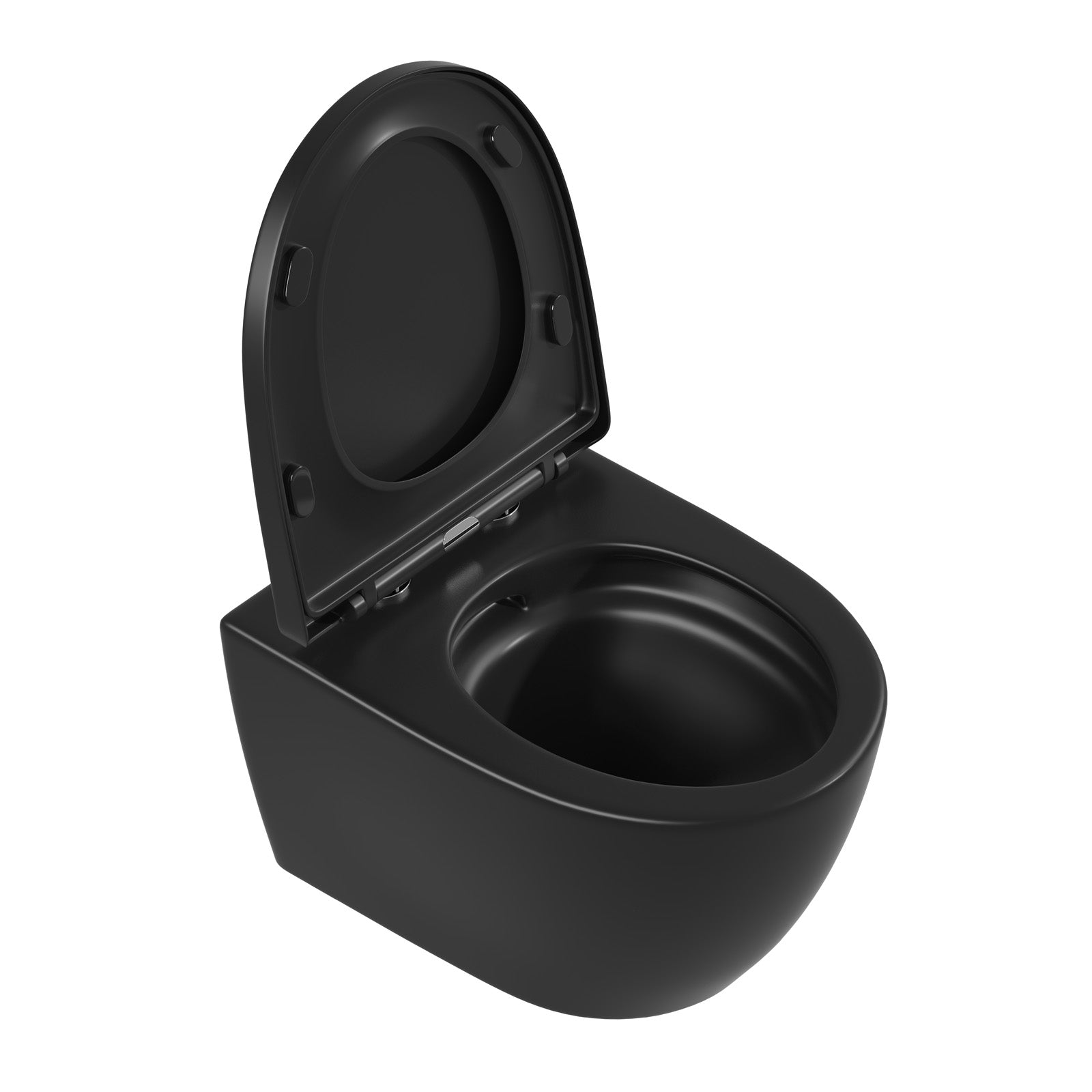 Spülrandloses Wand-WC "TornadoV" mit 360° SuperSpin-Spülung in Schwarz