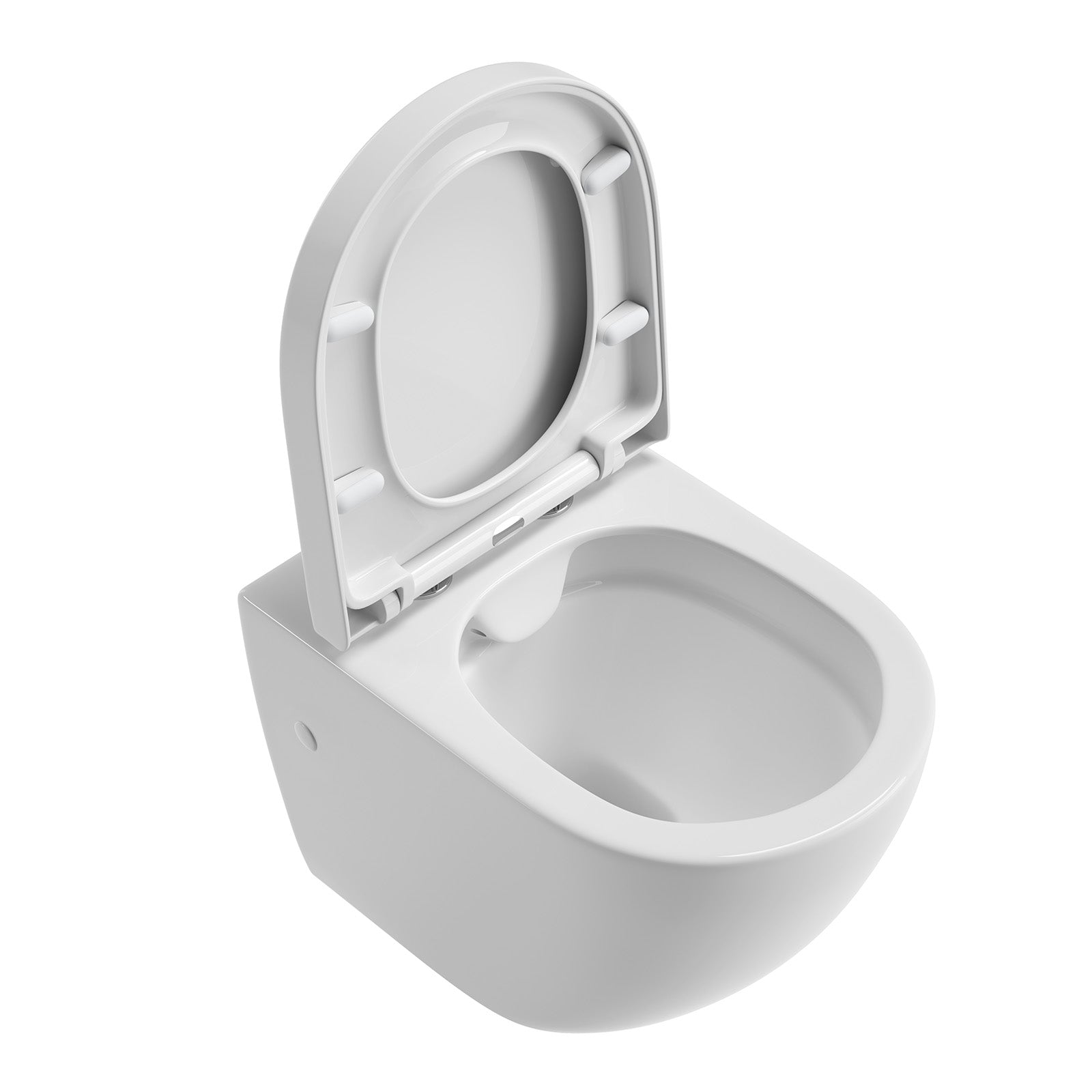 Spülrandloses Wand-WC „Cozy“ mit Soft-Close & Quick-Release WC-Sitz in Weiß