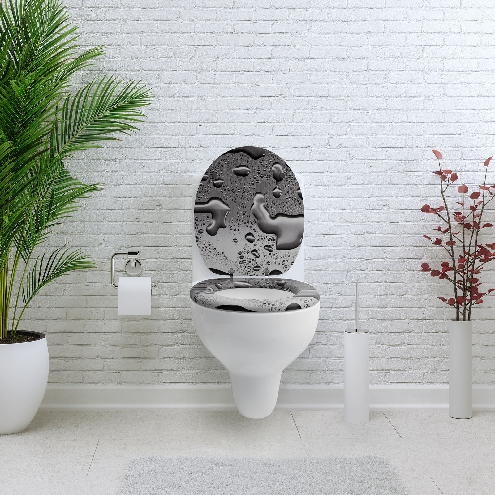 Toilet Seat "Grey Splash" with Minor Blemishes