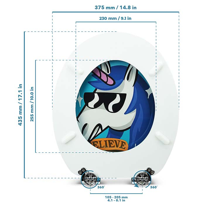 WC Sitz aus Holz mit Absenkautomatik "Funky Unicorn"