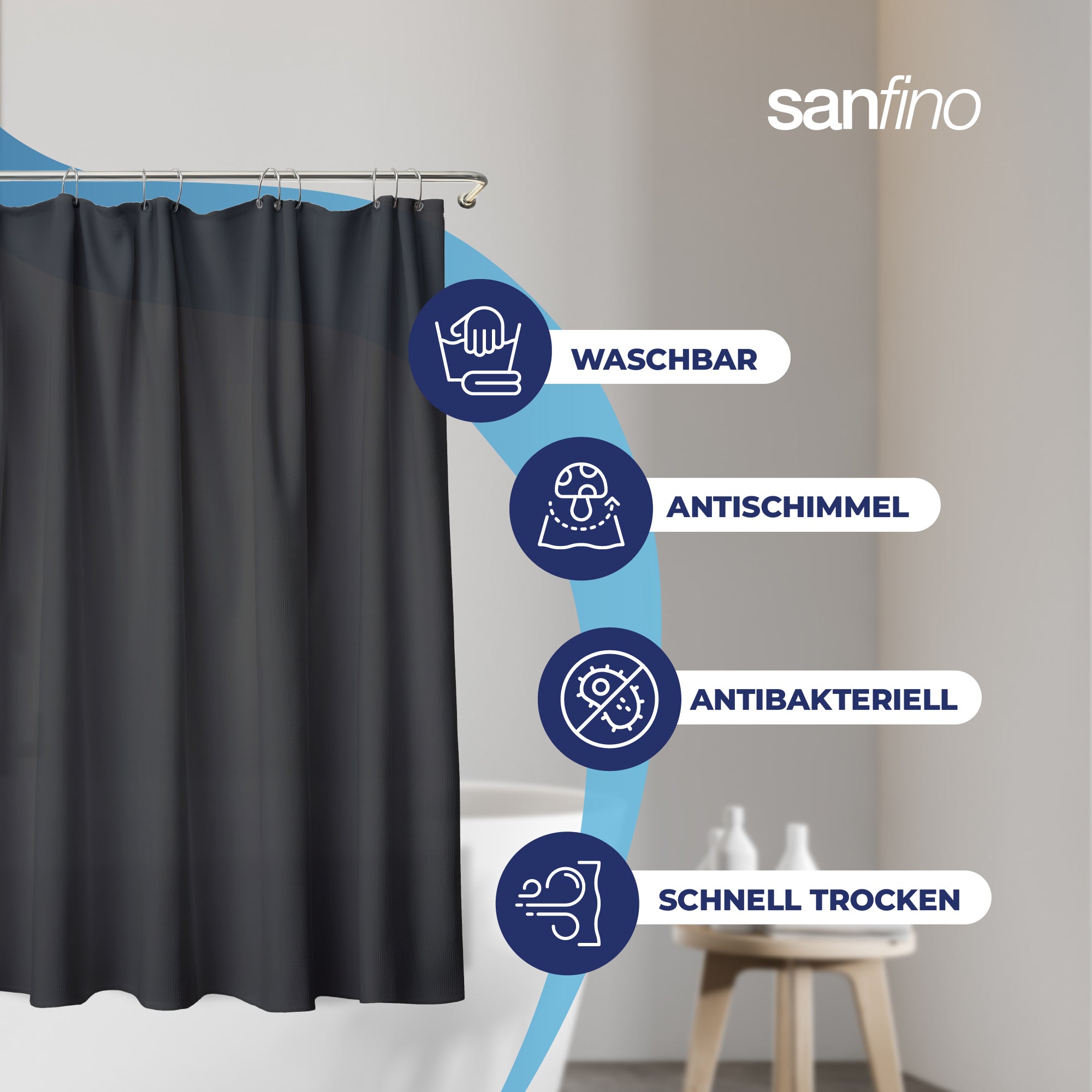 Shower curtain "Black"