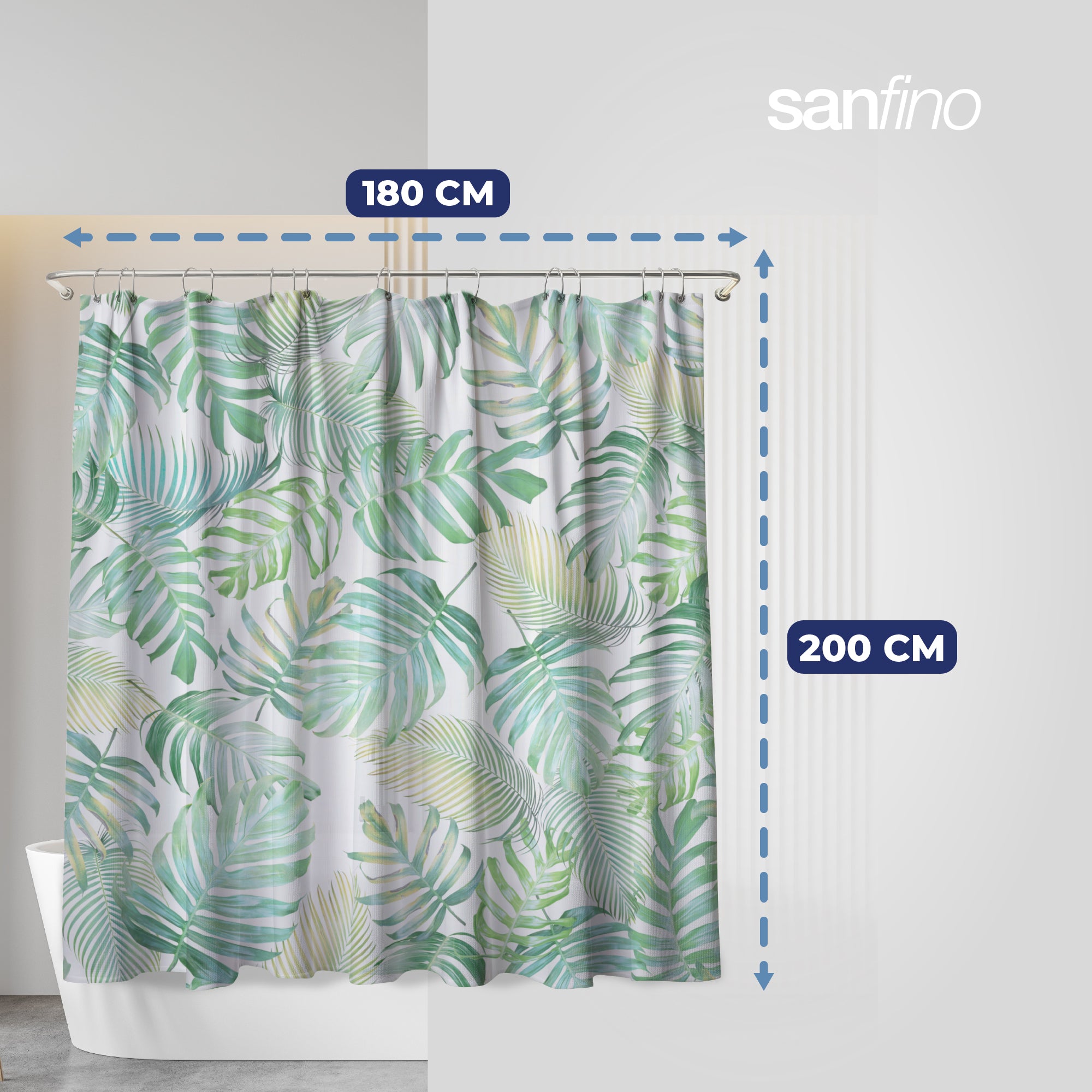 Duschvorhang mit Motiv "Tropical Leaves"