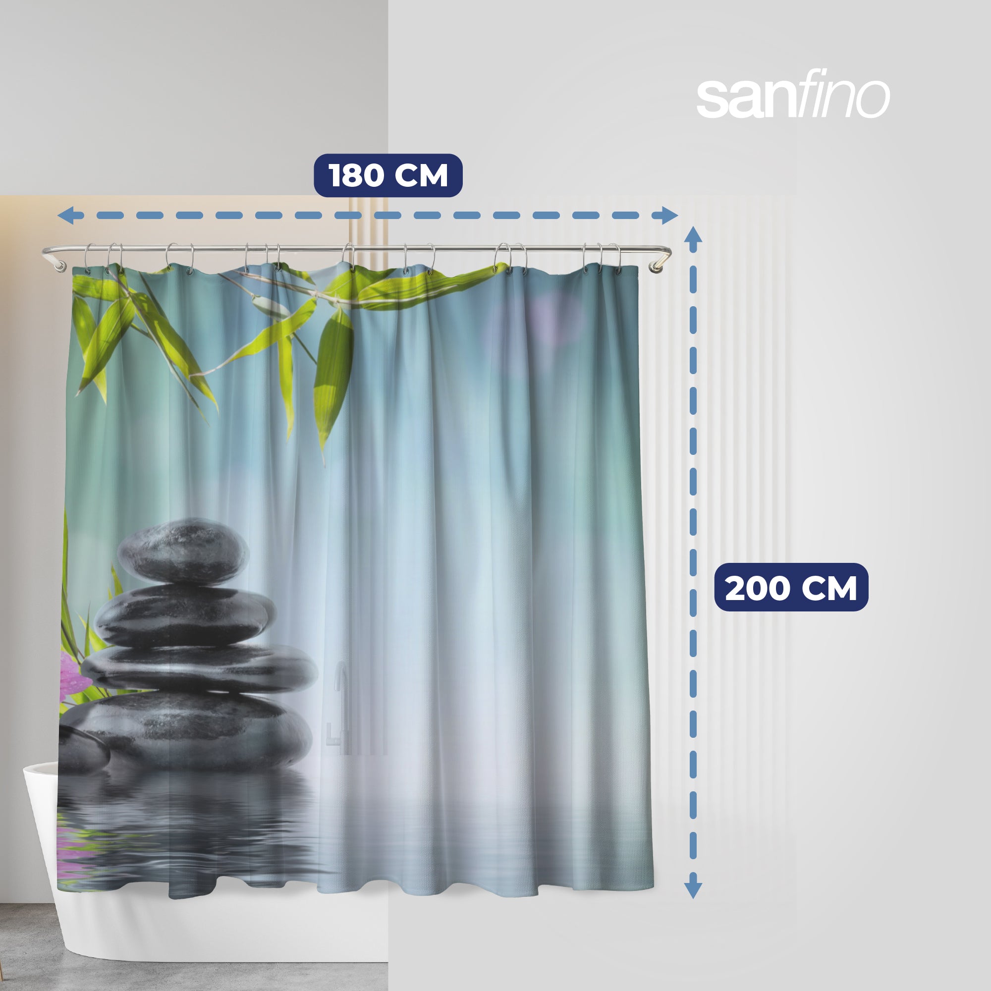 Shower curtain with motif "Asia"