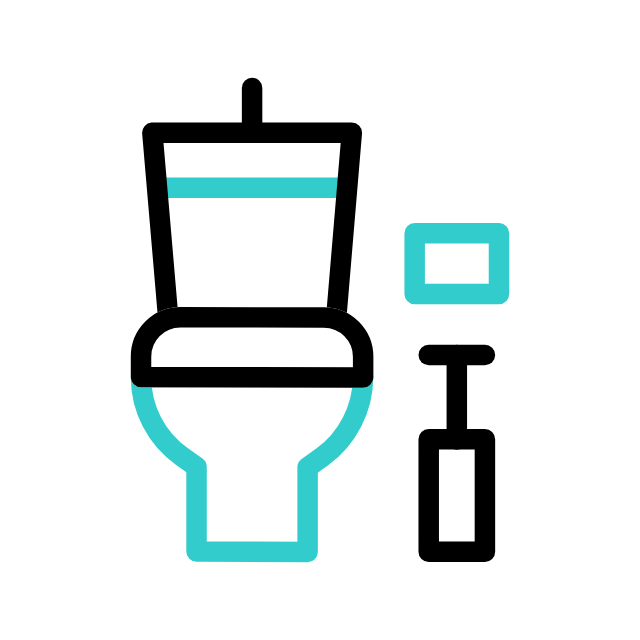 Bewegliches Icon einer Toilette
