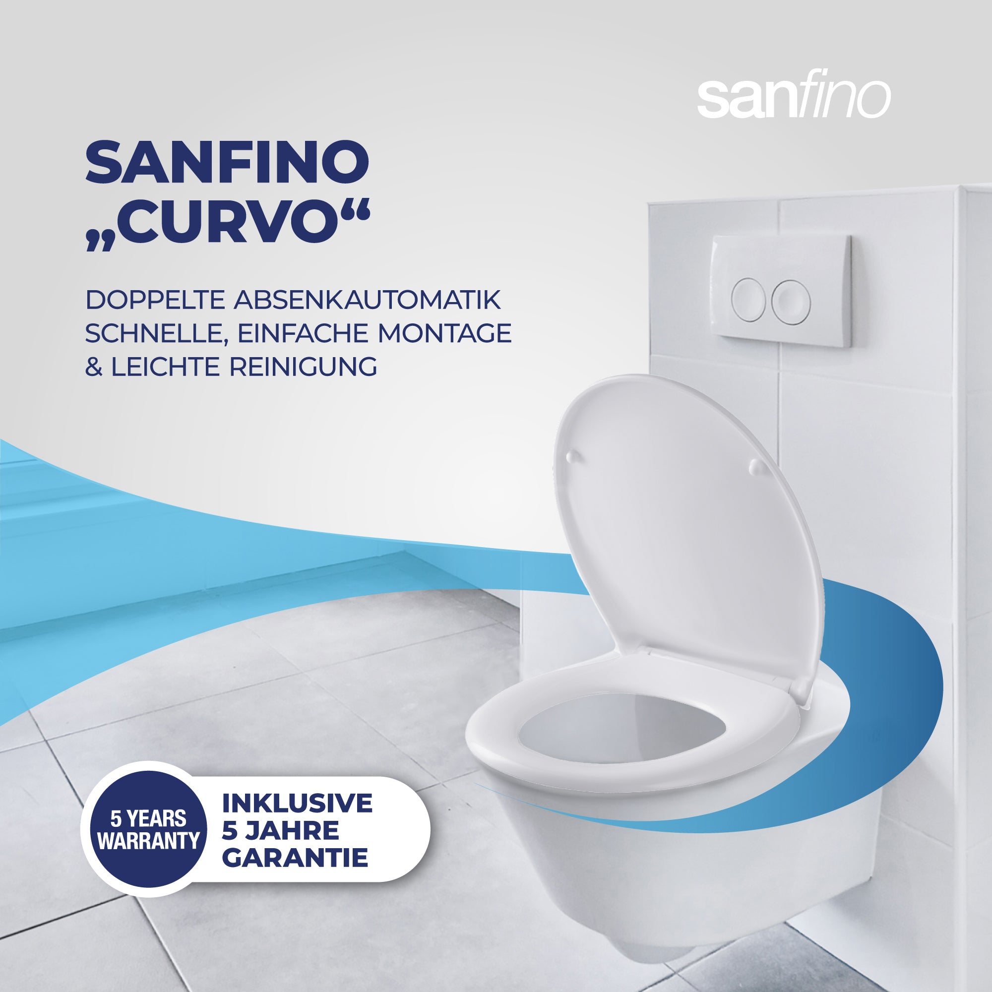 Thermoset Toilet seat with soft-close ‘CURVO’