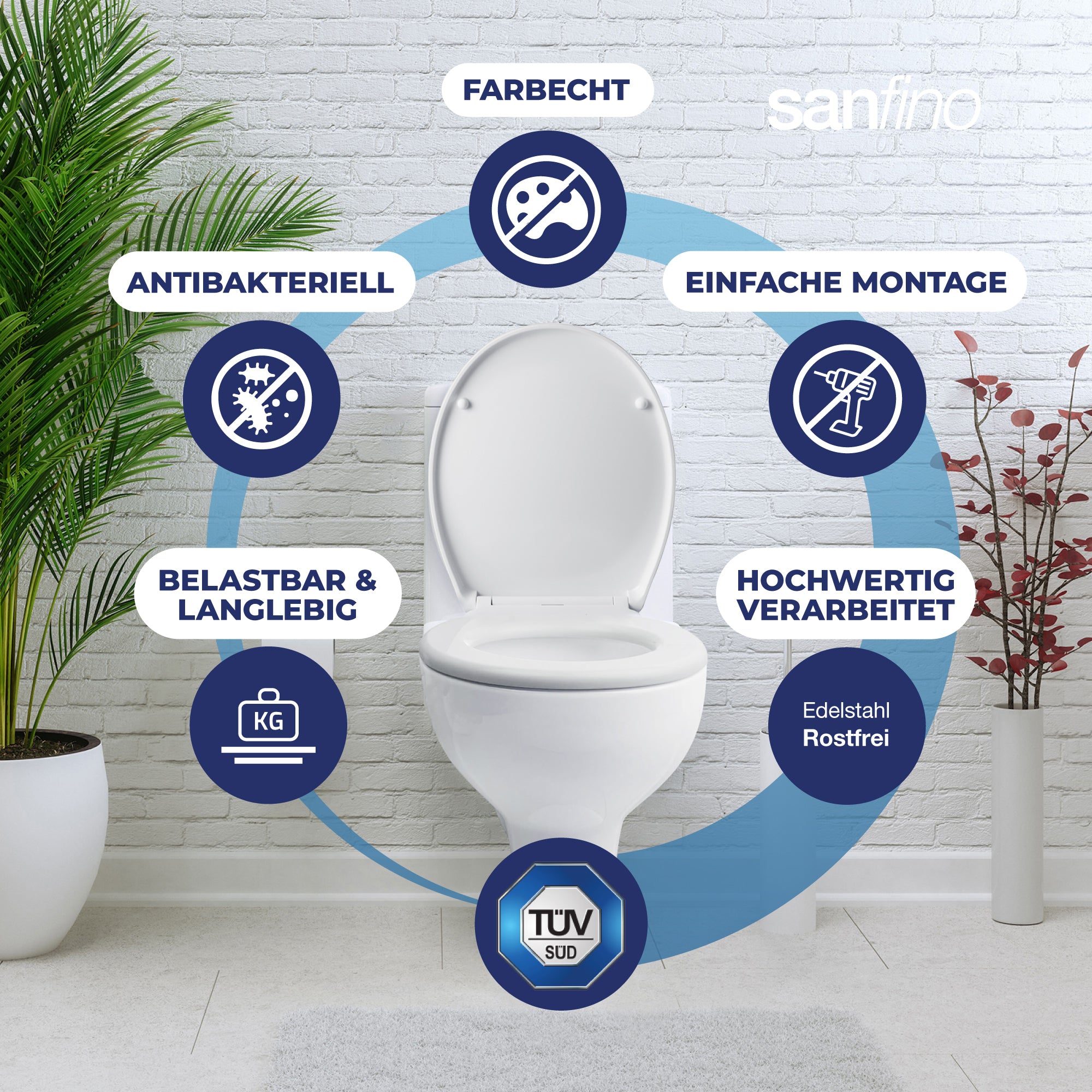 Thermoset Toilet seat with soft-close ‘CURVO’