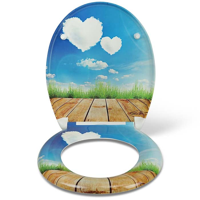 Thermoset Toilet Seat with Soft-Close "Heart Cloud"