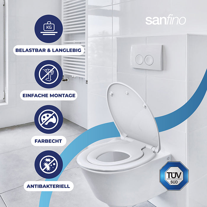 Thermoset Toilet seat with soft-close & integrated child seat ‘Child Ease’