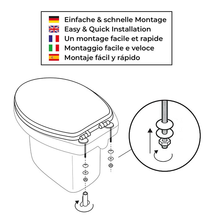 WC Sitz aus Holz mit Absenkautomatik "Garden Eden"