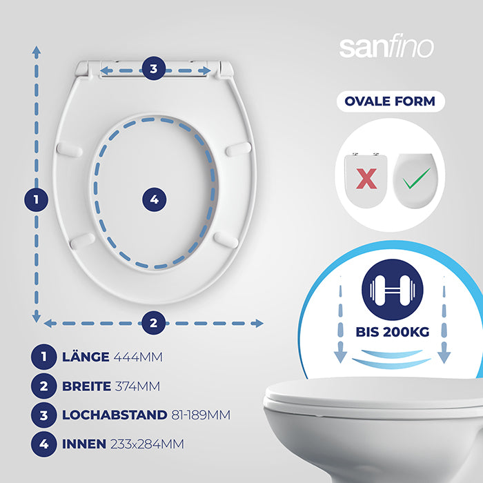 Plastic Toilet Seat with soft-close ‘O-Comfort’