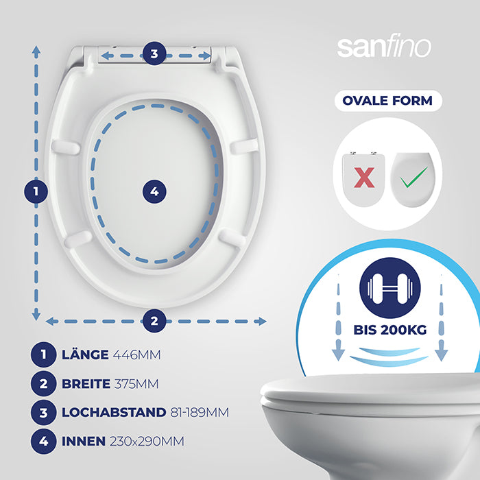 Thermoset Toilet seat with soft-close ‘CURVO’