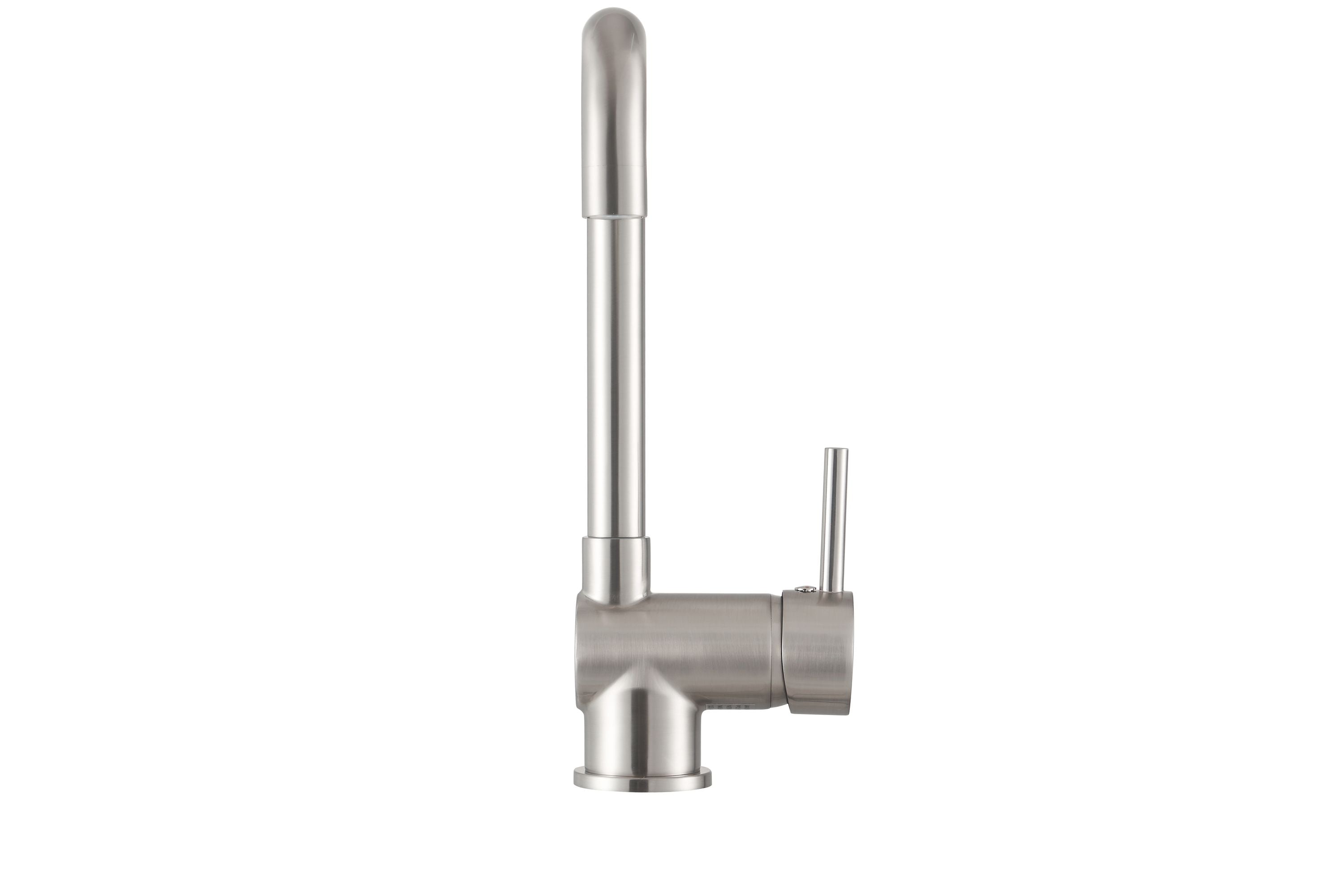 Low-pressure kitchen faucet with a square design in matte chrome