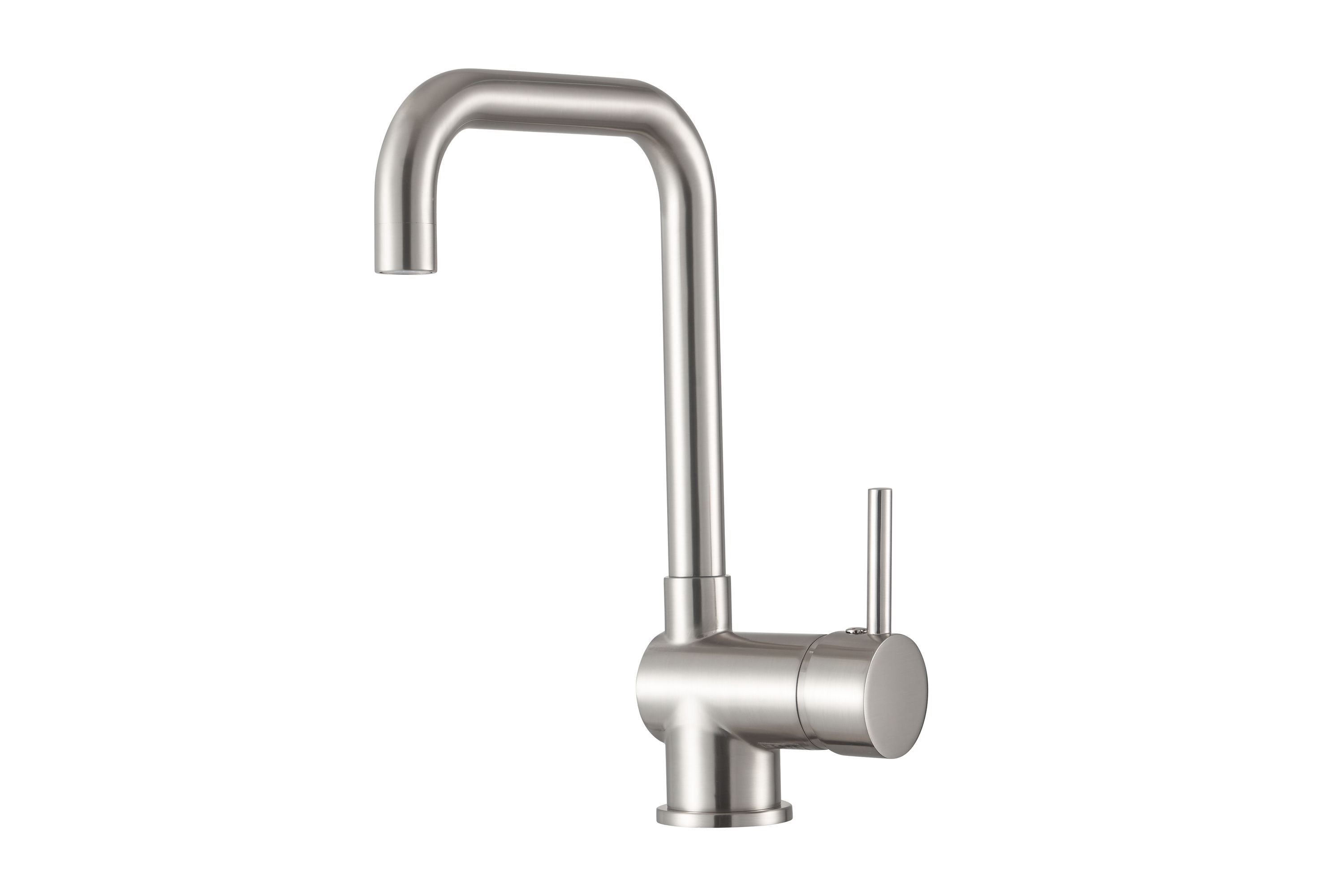 Niederdruck-Küchenarmatur mit eckigem Design in Chrom Matt