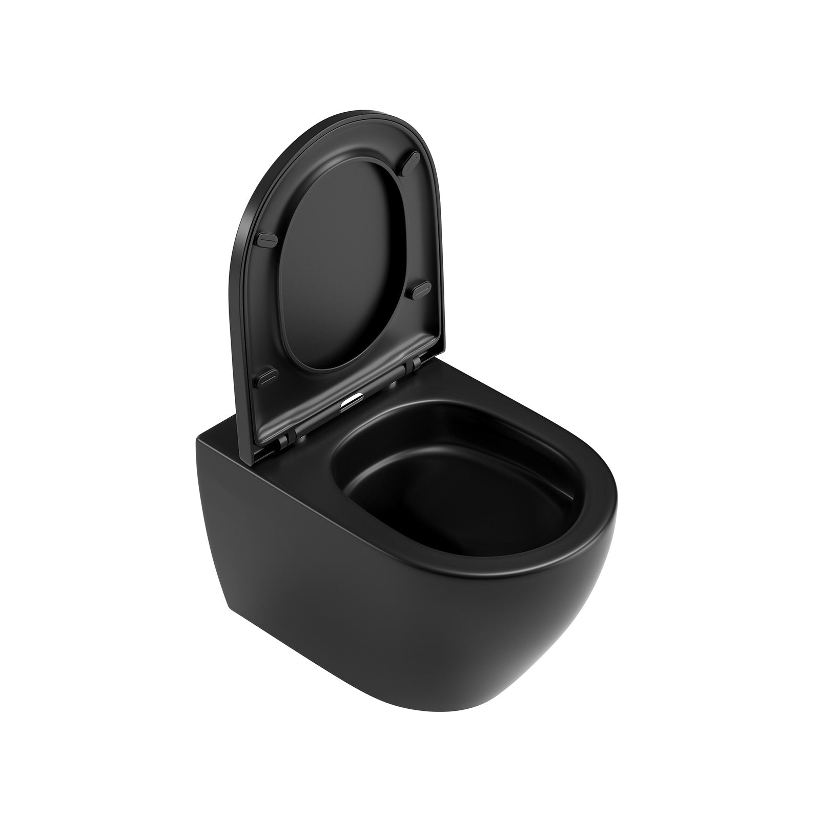 Spülrandloses Wand-WC "UniVita" mit 360° SuperSpin-Spülung in Schwarz