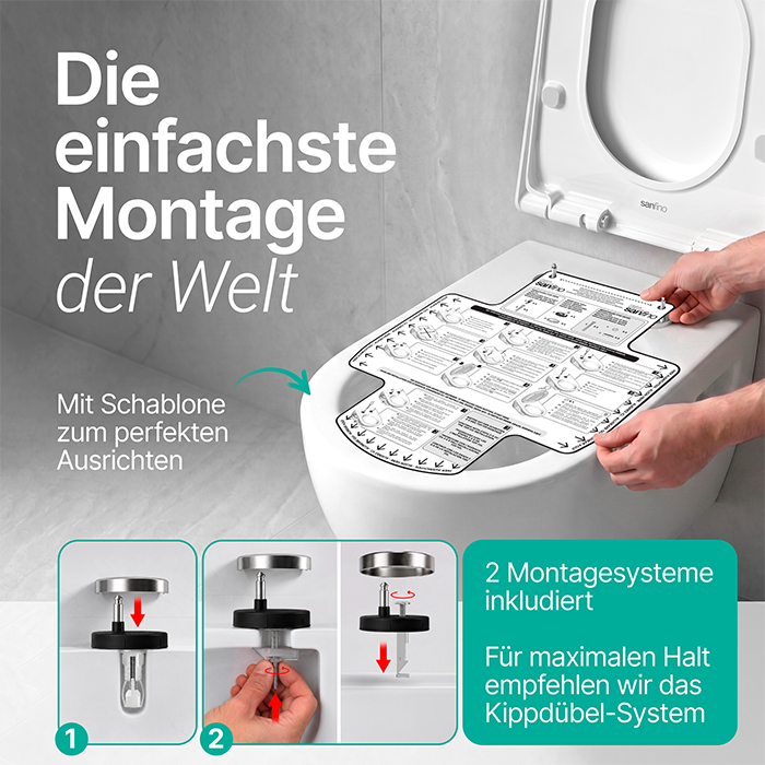 WC-Sitz aus Duroplast mit Absenkautomatik und Schnellverschluss "D-Luxe"