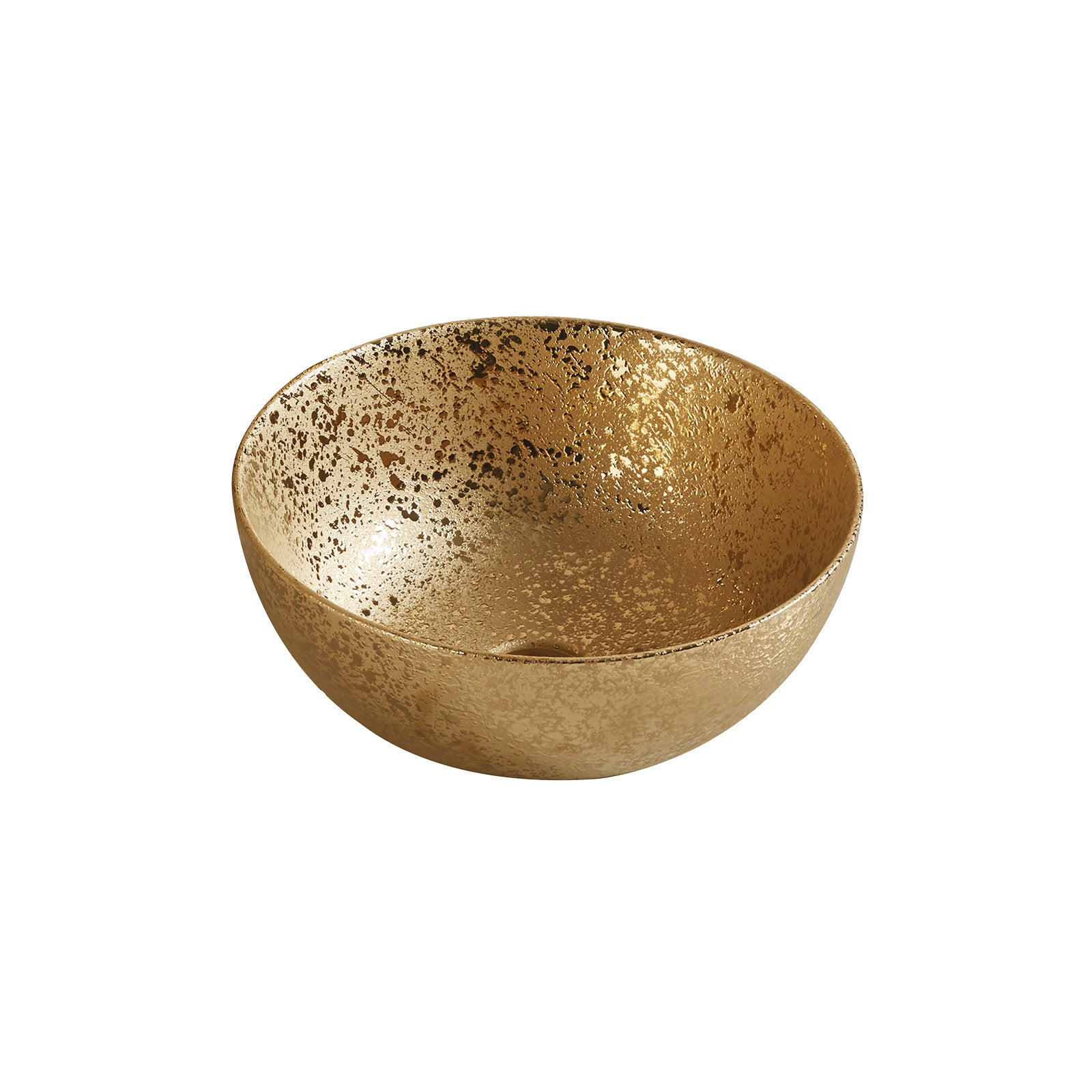 Aufsatzwaschbecken rund Ø 35,8 cm in Mattgold aus Keramik