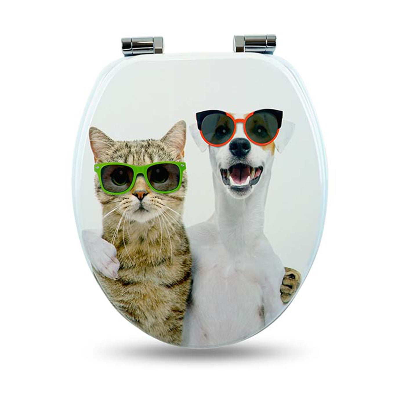 Toilettendeckel von der Marke Sanfino mit Hund & Katzen Motiv. Doppelte Absenkautomatik inklusive. 