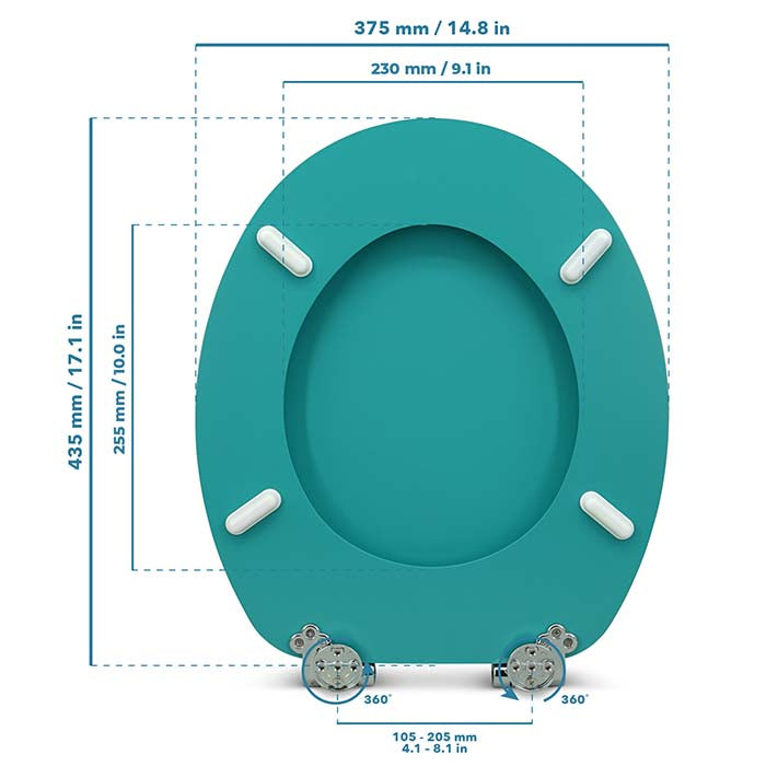 Wooden Toilet Seat with Soft-Close "Mars Green"