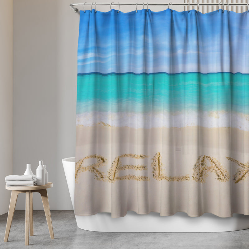 Shower curtain with motif 