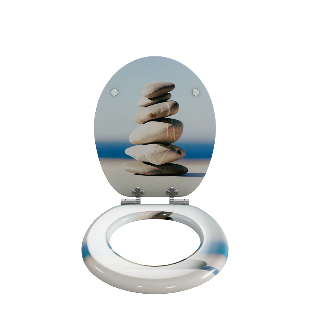 3D Modell der Sanfino Toilettenbrille "Cairn II" mit Absenkautomatik.