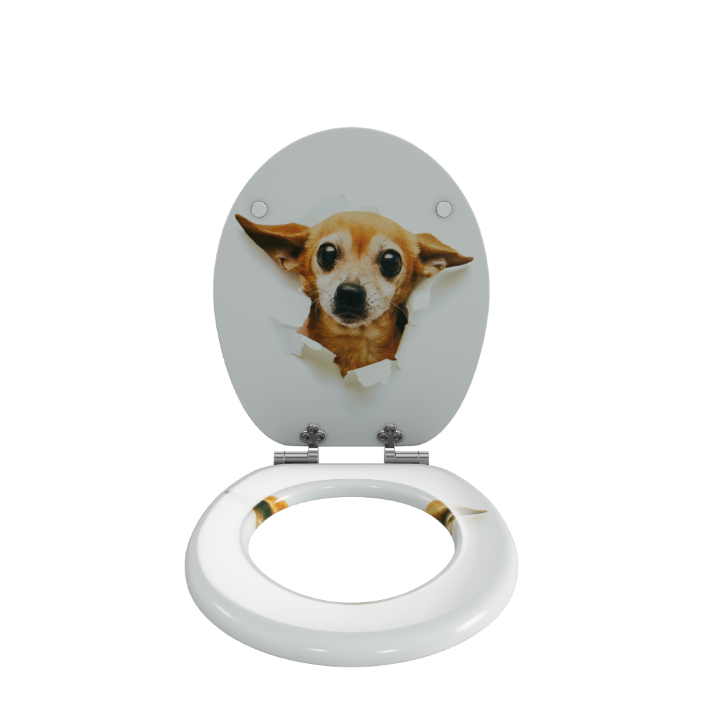 3D Modell des Sanfino Toilettensitzes "Chihuahua" mit Absenkautomatik.